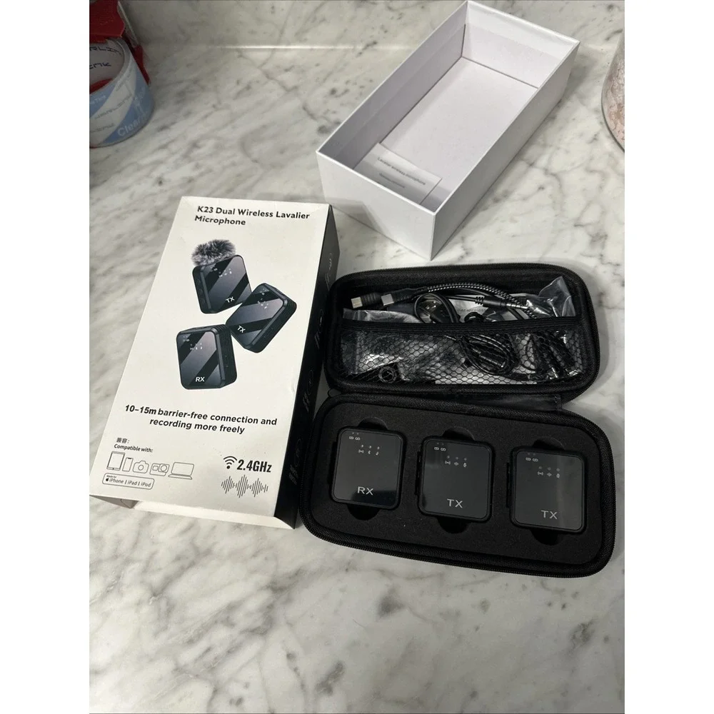K23 Wireless Lavalier Microphone 2.4G Dual‎ Transmitter